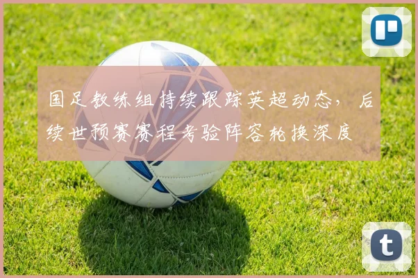 国足教练组持续跟踪英超动态，后续世预赛赛程考验阵容轮换深度